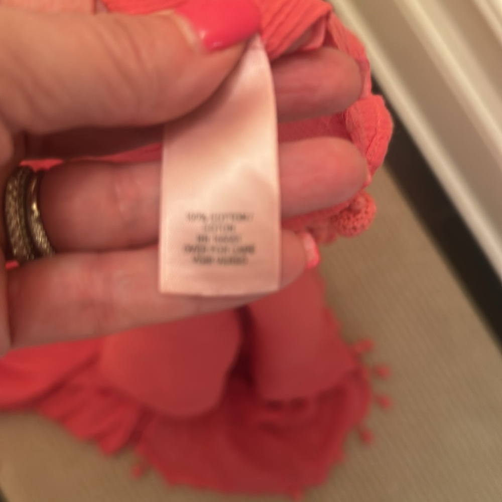 Calypso St Barth Coral Pom-Pom Tiered Skirt Large cotton $395 - Picture 3 of 11